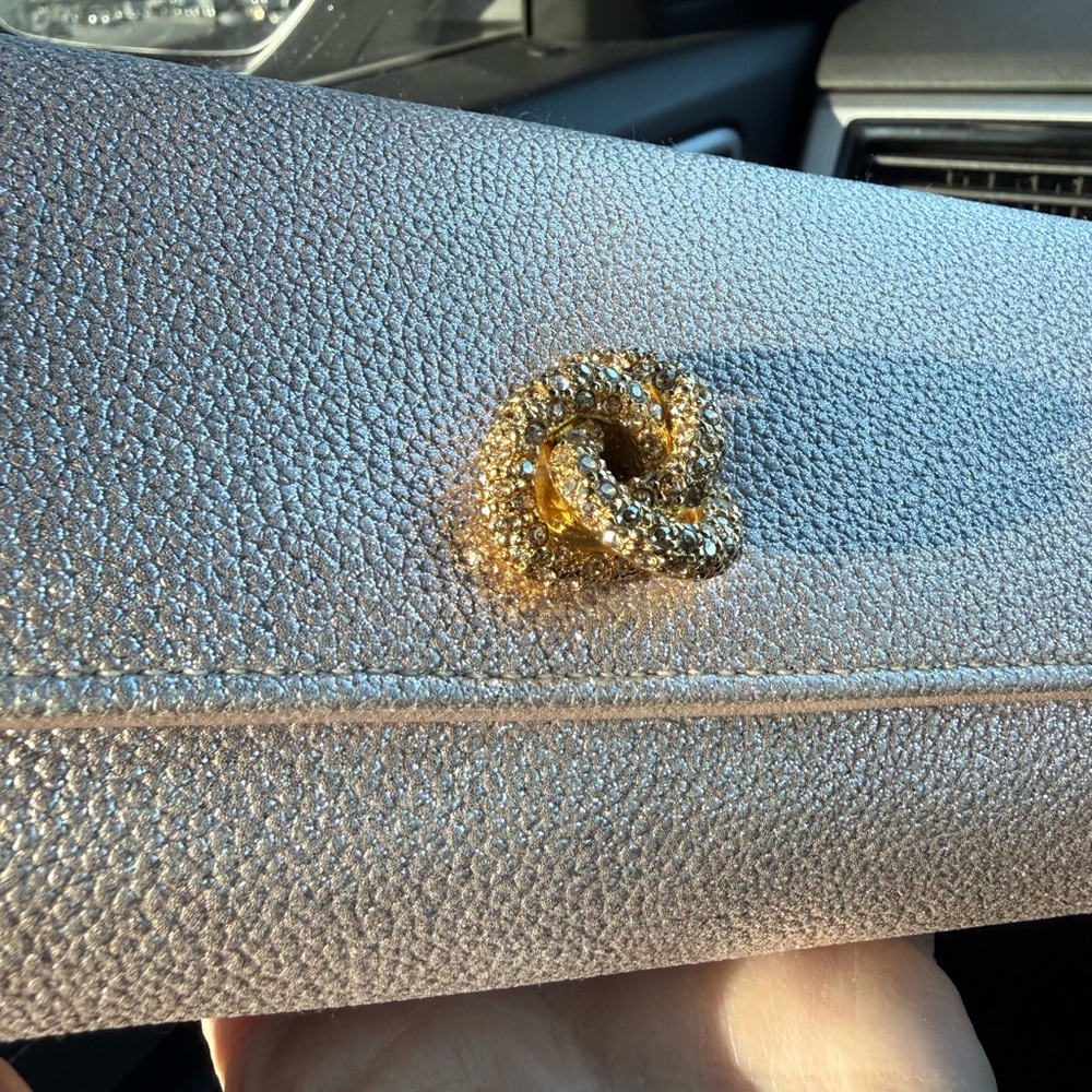 MICHELLE WILHITE  Robbie Mini Flap Metallic Clutch Bag - Picture 7 of 9